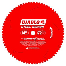 Diablo Steel Demon Cermet II Saw Blade for Medium Metal - Triple Chip Cutting Action - 14" x 72-Teeth, 1800 Max RPM - D1472CF