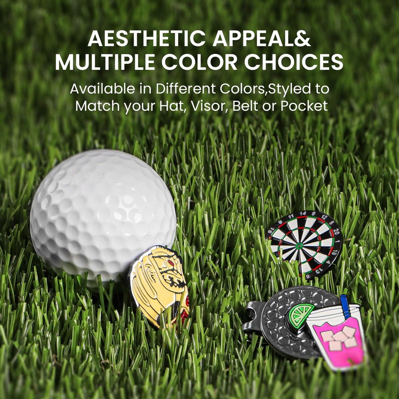 AXKAL Magnetic Stylish Golf Ball Markers with Hat Clip 1/2