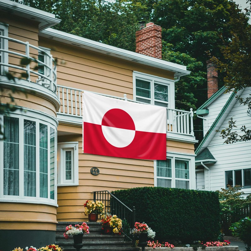 Greenland flag 3X5FT, Greenland flag, with 2 brass washers, durable