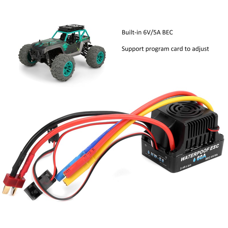 RC 60A Brushless Electronic Speed Controller ESC for 1/8 1/10
