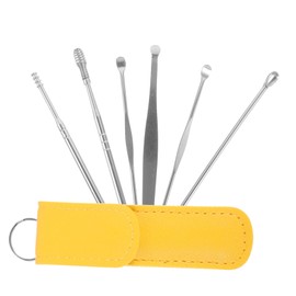 LALAFINA 1set Portable Stainless Steel Ear Wax Removal Kit Ear Cleaning Tools Comfortable Spoons to Use for Daily Care for Home Use