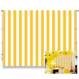 KUKUSOUL 7x5ft Yellow and White Striped Photography Backdrop Vertical Streak Textured Background Birthday Party Decoration Photo Studio Props Banner Adult Elder Girl Boy Wallpaper KU250