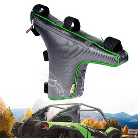 Hutexico KRX 1000 Storage Accessories, UTV KRX 1000 Triangle Truss Storage Bag, Side by Side Bags Roll Bar Gear Bag For Kawasaki Teryx KRX 1000 2020-2024 Double-side Zipper (Green)