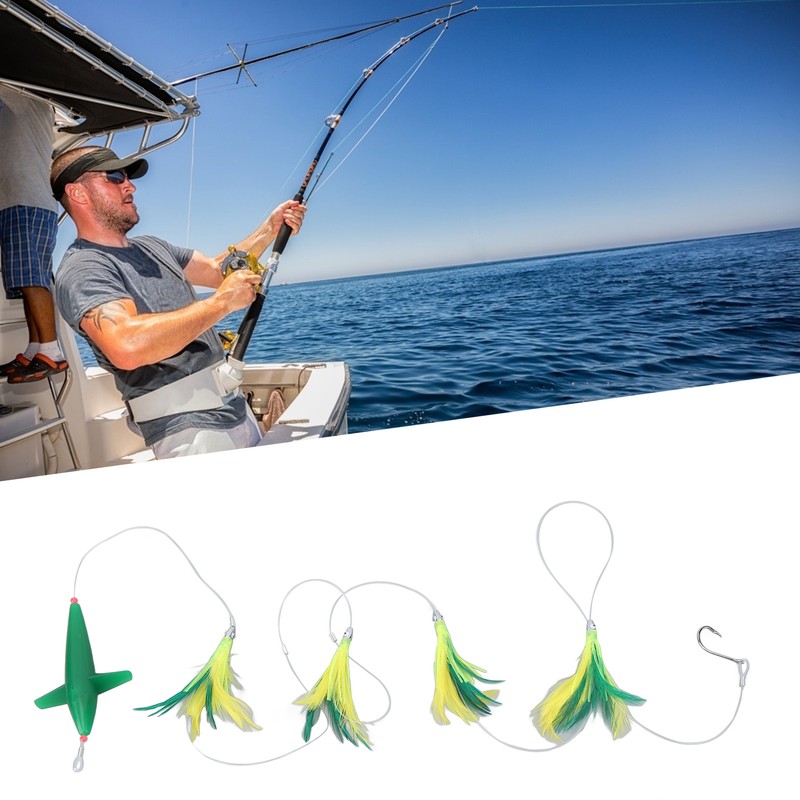 Feather Trolling Lures Excellent Camouflage Durable Trolling Feather Fishing Lures