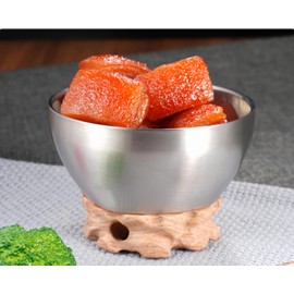 Double Wall Stainless Steel Insulated Dinnerware Bowls, Metal Mixing Bowls Nesting Bowls for Serving Soup Rice Fruit ice Cream Food-Grade Material (700ML)