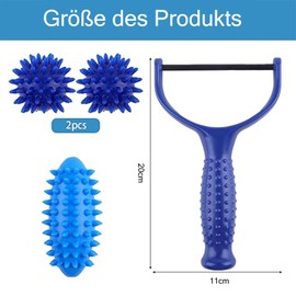 Massage Balls, Massage Roller, Hedgehog Ball, Massage Roller with Handle, Interchangeable Massage Rollers with Handles, 3 Hedgehog Balls, Massage Ball, Self Massage Roller for Legs, Feet, Hands, Arms,