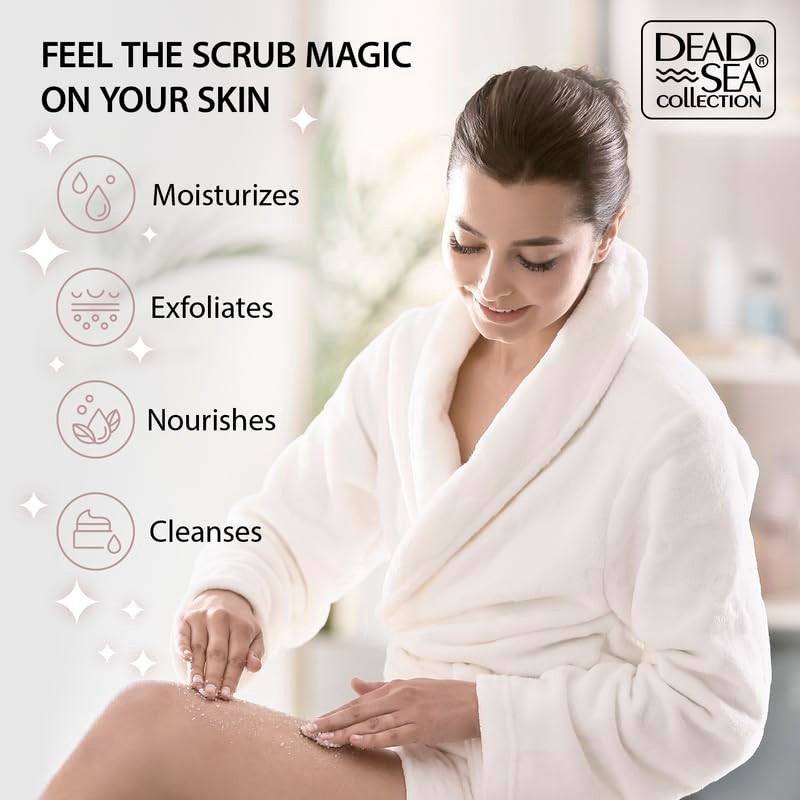 Dead Sea Collection Almond Vanilla Salt Scrub – Exfoliating Body