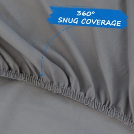 Bassinet Sheet Set 2 Pack Fitted Sheets for Baby Boy, Universal Microfiber Soft Cradle Sheets for Oval Rectangle and Hourglass Bassinet Mattress, Grey and Navy