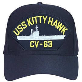 USS Kitty Hawk CV-63 Baseball Cap. Navy Blue. Made in USA