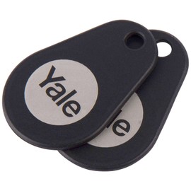 Yale P-YD-01-CON-RFIDT-BL Smart Door Lock Key Tags, Black, 2 Count (Pack of 1), One Size
