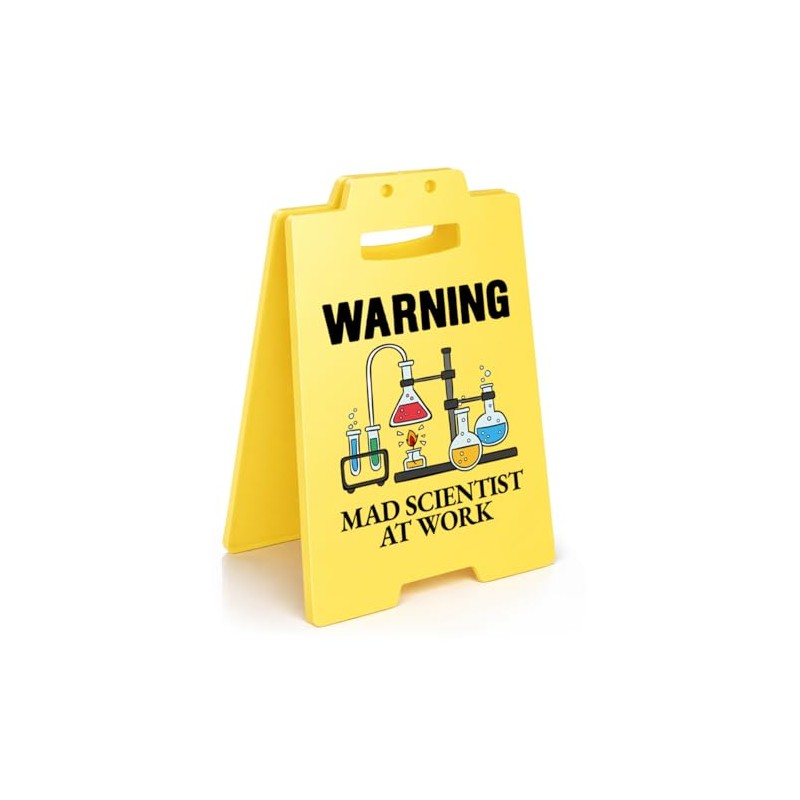 Funny Mad Scientist Halloween Desk Sign Lab Classroom Decor Science