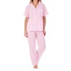 Slenderella Ladies Seersucker Stripe Pyjamas Classic Tailored Lightweight PJs Set