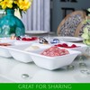 Plasticpro 4 Sectional Rectangle Plastic Disposable Serving Tray/Platter 5 X
