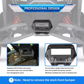 WSAYS UTV Hidden Winch Mounting Plate For 2022-2024 Polaris RZR Turbo R/Pro R