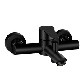 Aolemi Wall Mount Bathtub Faucet Matte Black Single Handle Shower Mixer Taps SUS304 Stainless Steel Bathroom Tub Filler without Handheld Spray