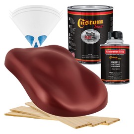 Custom Shop - Carnival Red Pearl - Hot Rod Flatz Flat Matte Satin Urethane Auto Paint - Complete Quart Paint Kit - Professional Low Sheen Automotive, Car Truck Coating, 4:1 Mix Ratio