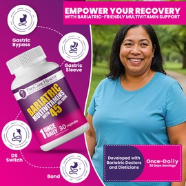 ProCare Health Bariatric Multivitamin with Iron 45mg (30 Easy to Swallow Capsules) - Post Op Bariatric Vitamins for Gastric Bypass Pills for Sleeve Patients, Sustain Recovery & Energy (1 Month Supply)