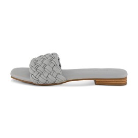 CUSHIONAIRE FEZ - Sandalias tejida para mujer con espuma viscoelástica, anchos disponibles, Azul, 9.5 US