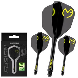 WINMAU Darts Fusion Integrated Flight & Shaft System - No.6 Shape & Design - Mvg Design Colour, Short Length