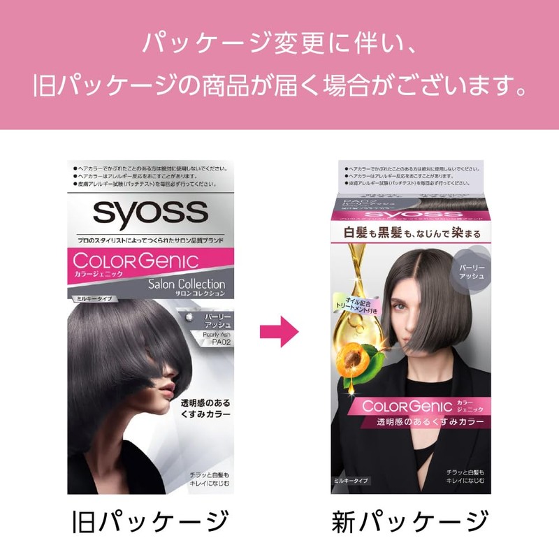 Syoss COLORGenic Milky Hair Color, PA02 Pearly Ash 2P+Bonus