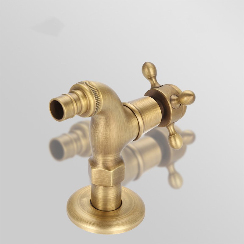 Vintage Solid Brass Single Handle Faucet for Washing Machine Wall