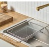 WAGENSTEIGER Extendable Dish Rack with Feet, Vegetable Colander Basket, Stainless