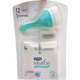 Schick Intuition Naturals Sensitive Care Razor with 12 Cartridges