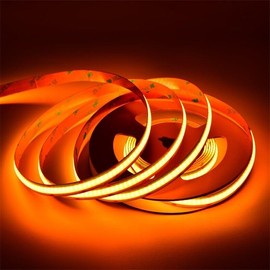 KD-tec 16.4FT5M COB Flexible LED Strip Light DC12V24V 528ledsm Bendable Tape (24V, Orange)