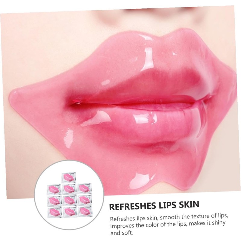 15 Mascarillas Labiales de Colágeno para Labios Rosa, Exfoliantes E