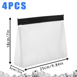 4 Pack Reusable Ice Storage Bags,Leak Proof Ice Bags With Secure Zip Close Design,Bpa-Free Ice-Bags,Free Lunch Bag,Durable Ice Bag,Freezer Storage Bag for Ice and Food Storage