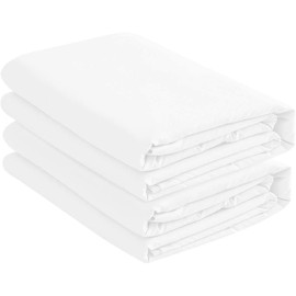 Knit Jersey 100% Cotton 2 Full XL Fitted Bed Sheets (2-Pack) T-Shirt Comfy, Ultra Soft, Breathable, Hypoallergenic, 15" Deep Pocket, 54" x 80", Fits Full XL Size beds (Full XL, White)