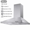 Tieasy 30in Kitchen Wall Mounted Range Hood Stainless Steel 450CFM