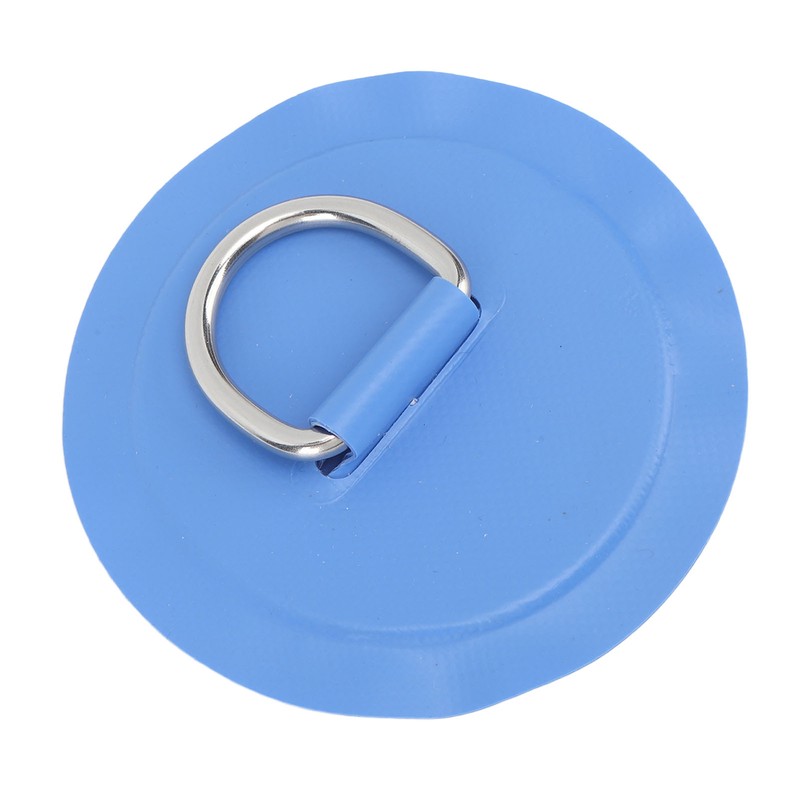 4PCS D Ring Patch PVC Round Shape Strong Stainless Steel