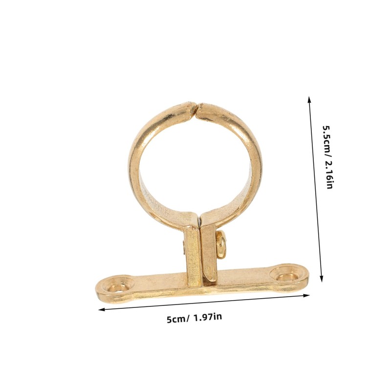 ORFOFE Heavy Duty Brass Pipe Strap Clamp Wall Mount Bracket