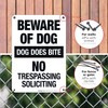 Dog Does Bite No Trespassing No Soliciting Sign, 10x7 Inches,
