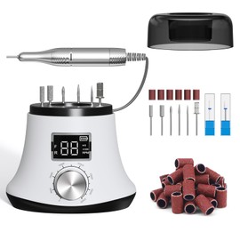 Electric Nail Drill Professional: 35000 RPM Portable Rechargeable Electric Nail Drill Kit Nail File with LED Display for Acrylic Nails for Salon Home