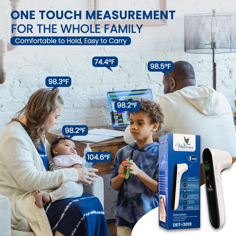 Infrared Forehead Thermometer for Adults, Kids & Baby - Digital