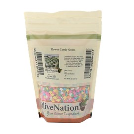 Flower Shaped Sprinkles, OliveNation Flower Candy Quins, Bake Safe Edible Confetti for Decoration & Topping - 1 lb