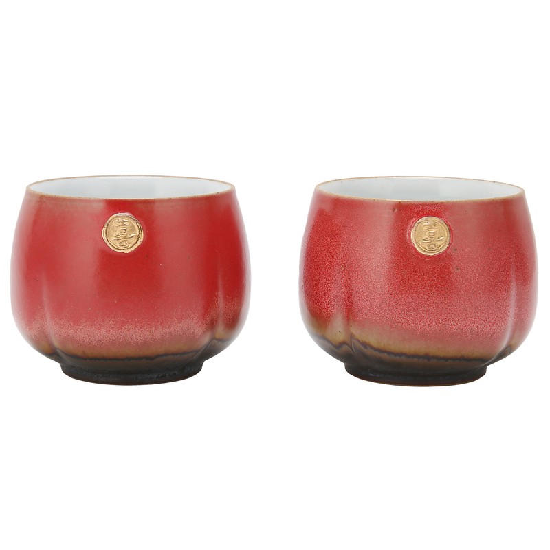 2Pcs Ceramic Cup Vintage Chinese Style Tea Cup Kung Fu