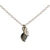 Silver Leaf Necklace White Pearl Leaf Pendant 925 Sterling Silver