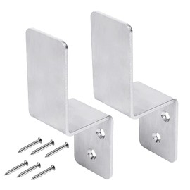 2x4 Door Barricade Brackets (2 pcs) Drop Open Bar Holder Steel Z Bracket for 2 by 4 Lumber as Security Door Reinforcement, Door Jammer, Tool Hanger for Your Home, Barn, Shed, Garage, Gate