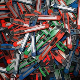 Online Best Service Utility Knife Box Cutter Retractable Blade Snap w/ Safety lock 5" (96 Pack)