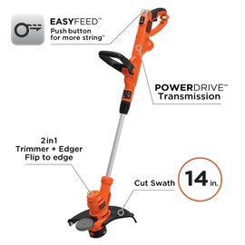 BLACK+DECKER String Trimmer Weed Eater, Electric Weed Wacker, 14-inch (BESTE620)