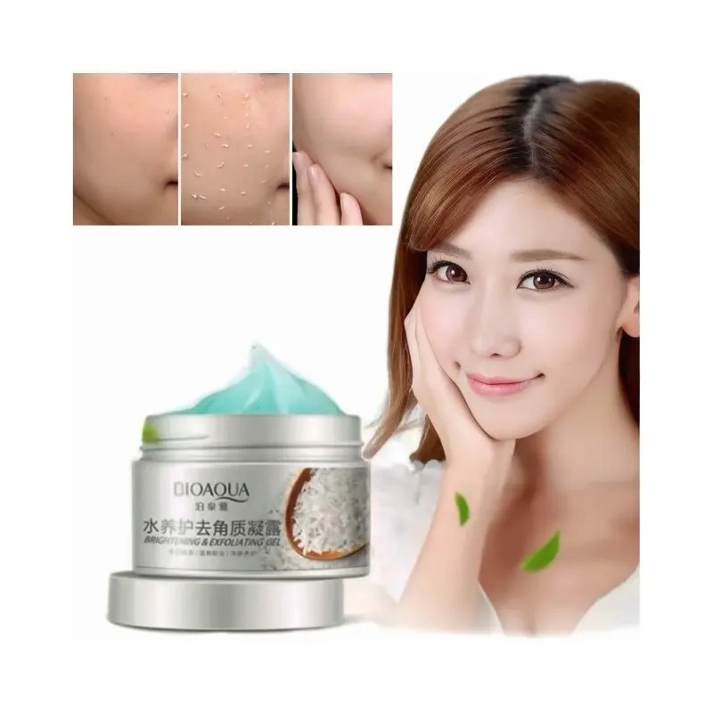 Bioaqua Exfoliante Facial de Arroz con Ácido Hialurónico, Ilumina y