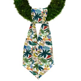 Summer Wreath Sash for Front Door, Green Leaves Burlap Sash Spring Holiday Wreath Accessories for Home Wedding Birthday Decorations