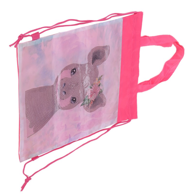 Backpack Bag WearResistant Large Capacity Rhinestones Painting with Drawstring Home