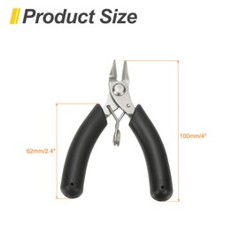 sourcing map Wire Cutter 4" Mini Small Side Cutters with Non-Slip PVC Handle Jewelry Pliers for Jewelry Model Electronic 3D Print, Black