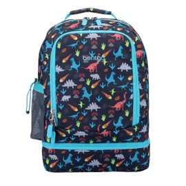 Bentgo Kids 2-in-1 Backpack & Insulated Lunch Bag - Durable 16” Backpack & Lunch Container in Unique Prints for School & Travel - Water Resistant, Padded & Large Compartments (Dinosaur)