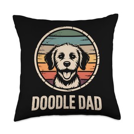 Doodle Dad Funny Dog Dad Gift Men Doodle Owner Throw Pillow