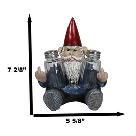 Ebros Gift 'Salty Enough?' Feisty Grinchy - Gnomo para salero y pimentero, diseño de gnomos groseros de 7.25 pulgadas de alto, decoración caprichosa para cocina y comedor